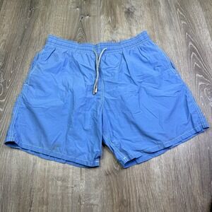 Vilebrequin Mens Blue Mesh Lined Elastic Waist Beach Swim Trunks Size 2XL